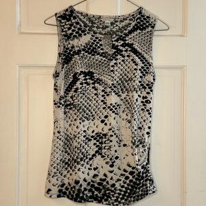 Calvin Klein Black and Gray Patterned Sleeveless Top